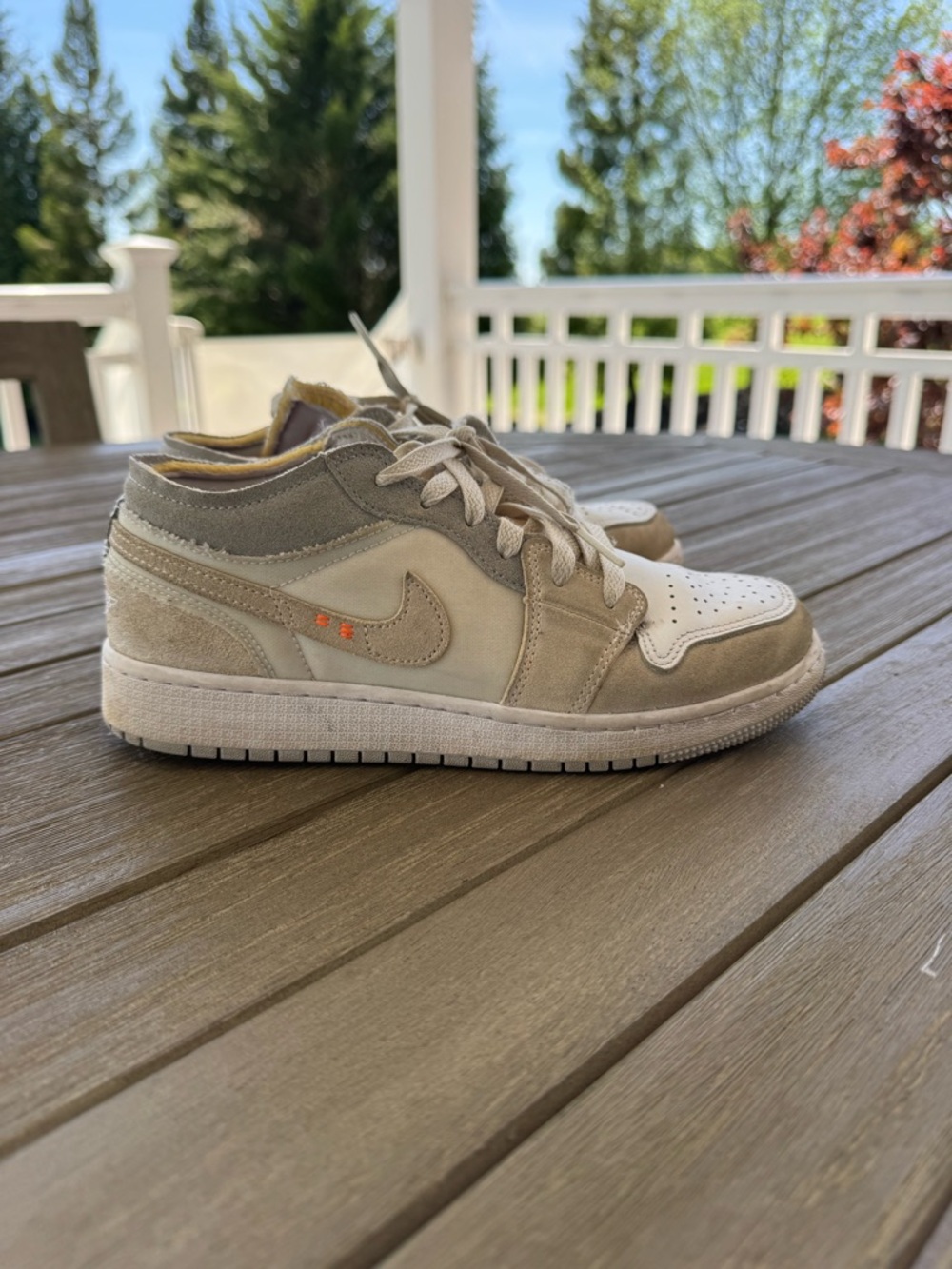 Jordan 1 Low Inside Out Cream White Light Grey GS DQ3727-100